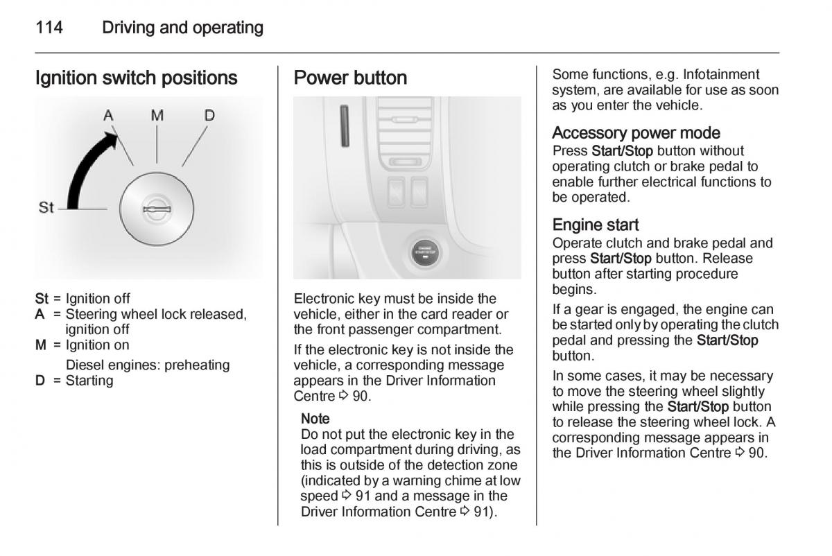 Opel Vivaro II 2 owners manual / page 116