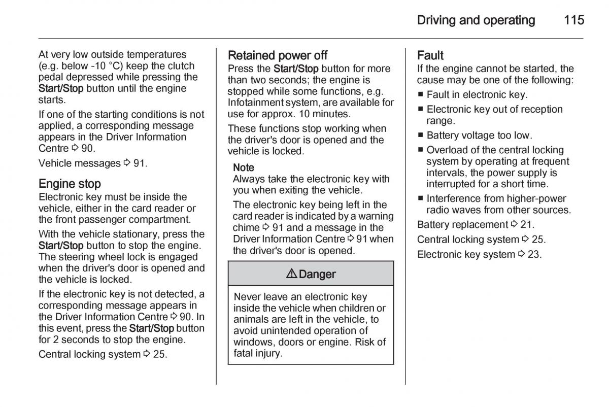 Opel Vivaro II 2 owners manual / page 117