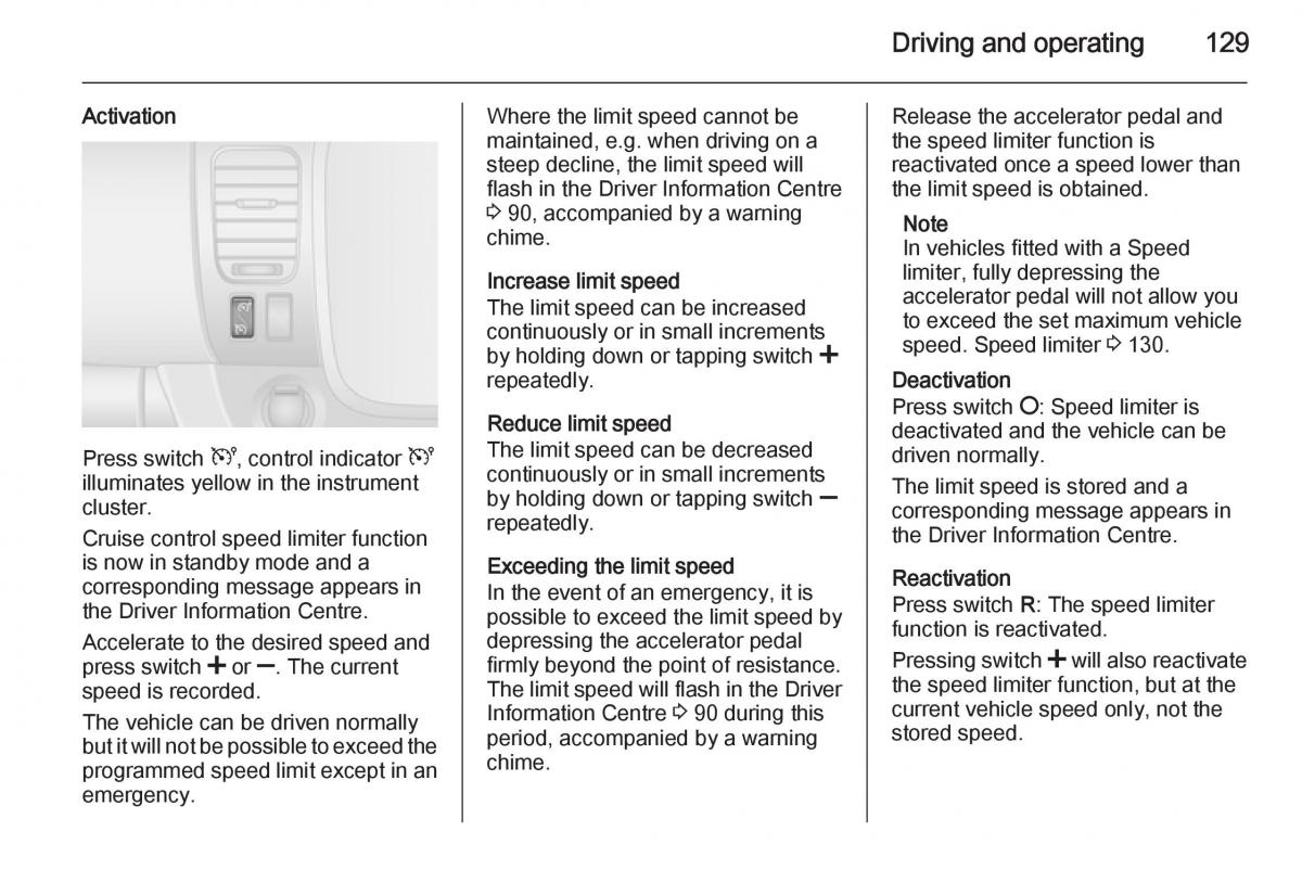 Opel Vivaro II 2 owners manual / page 131