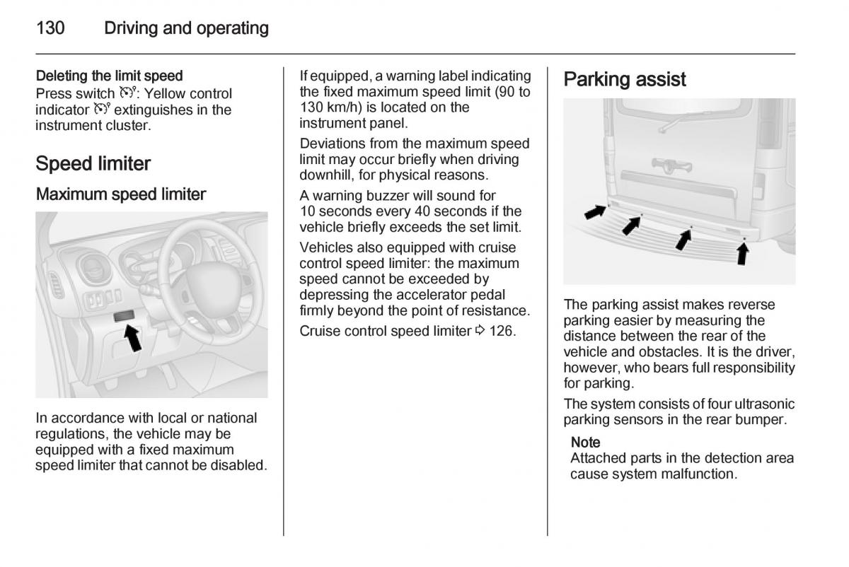 Opel Vivaro II 2 owners manual / page 132