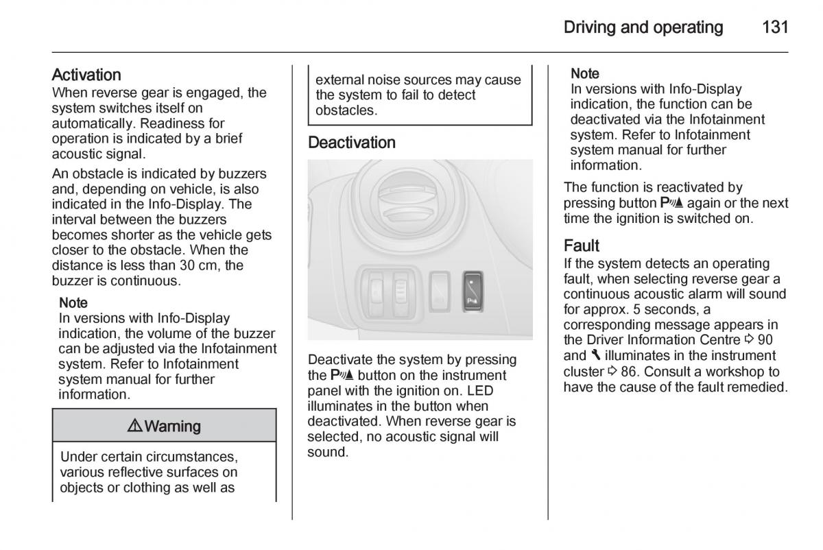 Opel Vivaro II 2 owners manual / page 133