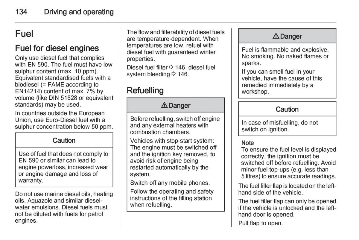 Opel Vivaro II 2 owners manual / page 136