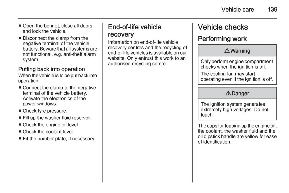 Opel Vivaro II 2 owners manual / page 141