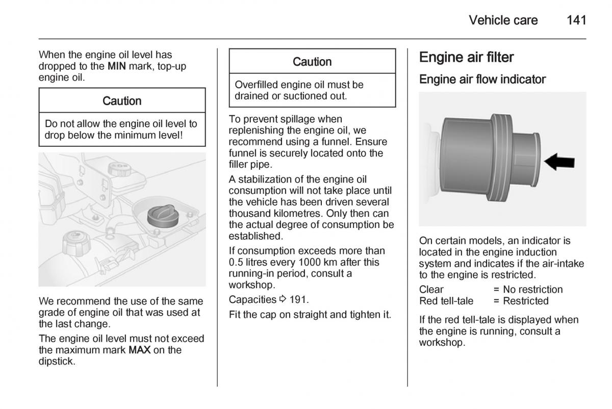 Opel Vivaro II 2 owners manual / page 143