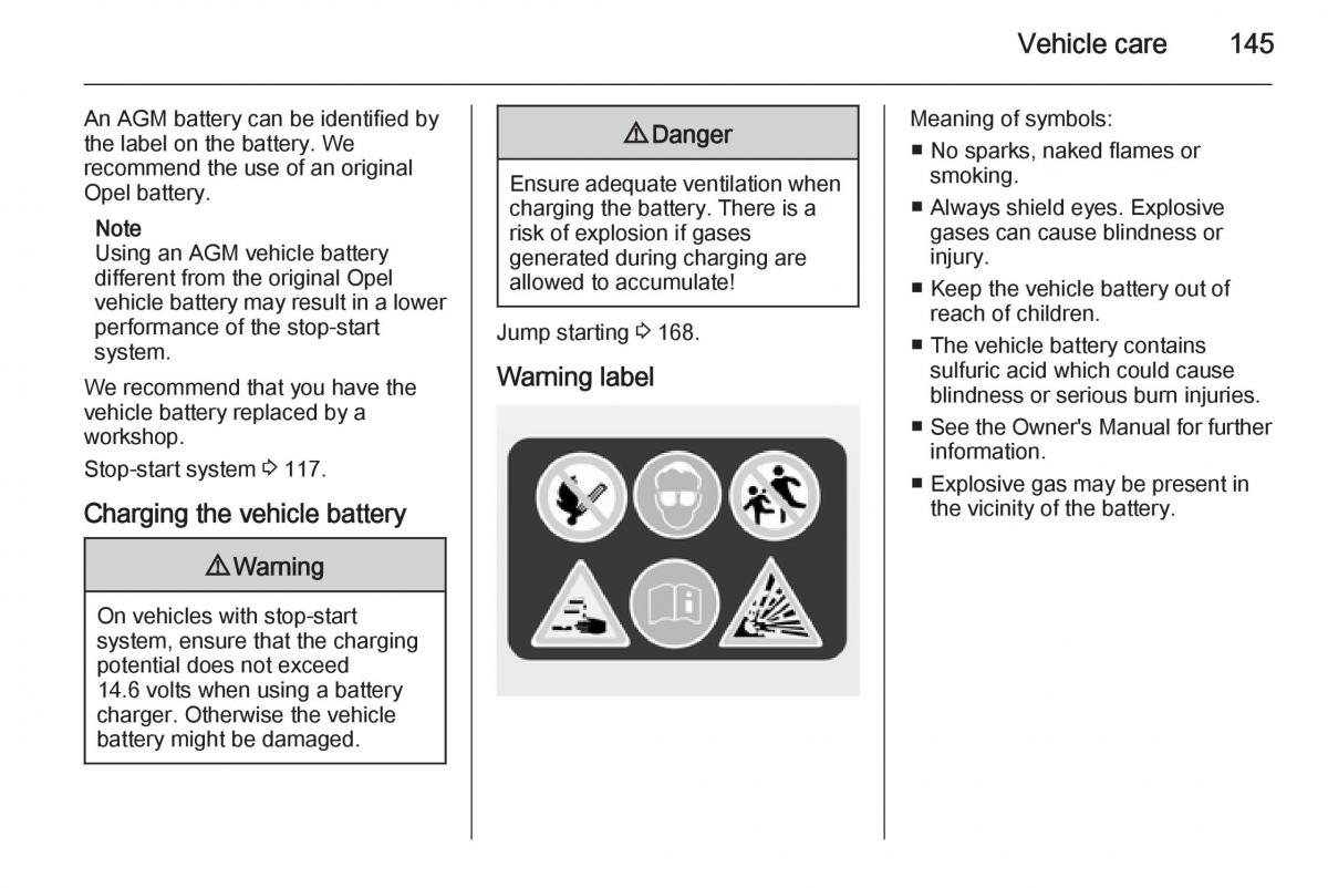 Opel Vivaro II 2 owners manual / page 147