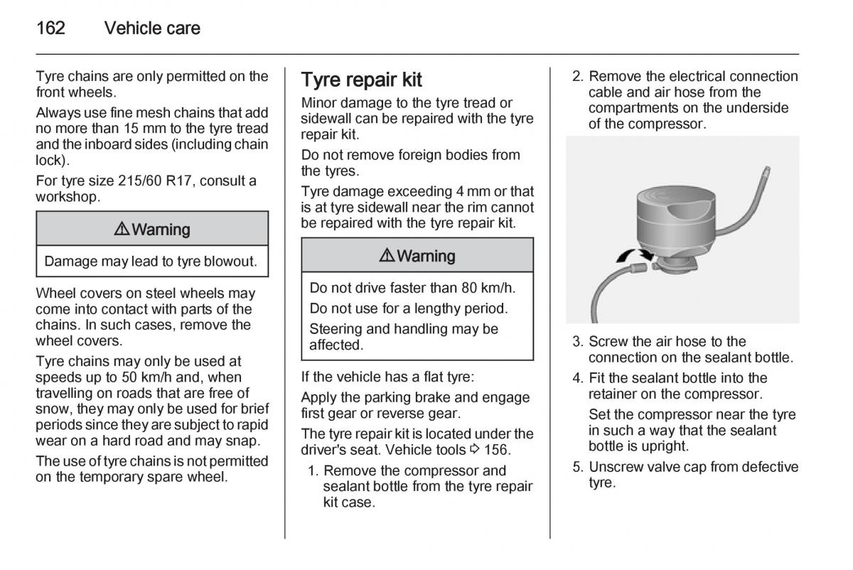 Opel Vivaro II 2 owners manual / page 164