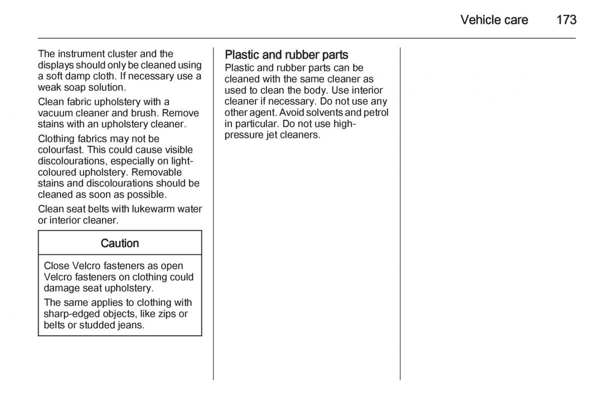 Opel Vivaro II 2 owners manual / page 175