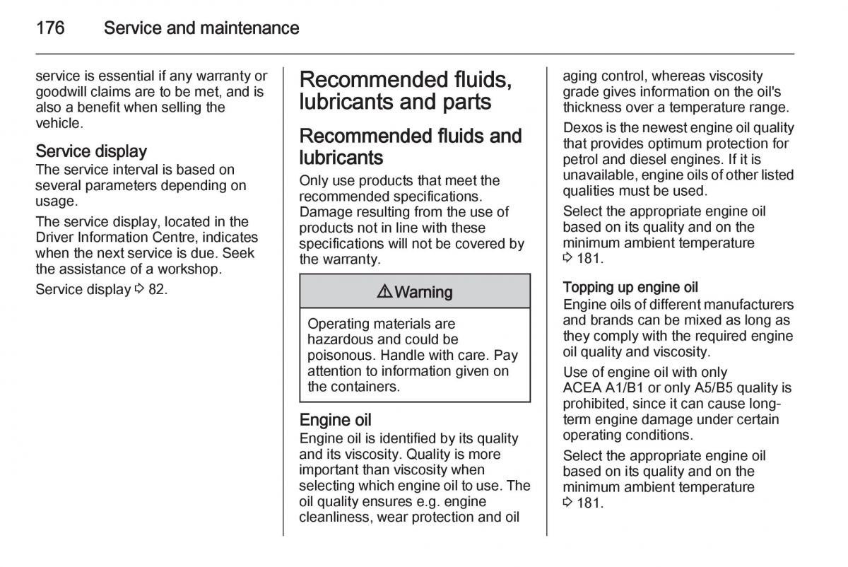 Opel Vivaro II 2 owners manual / page 178