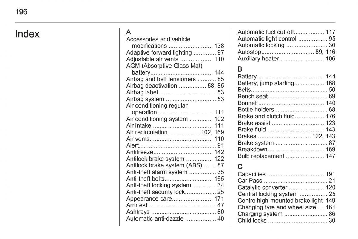 Opel Vivaro II 2 owners manual / page 198