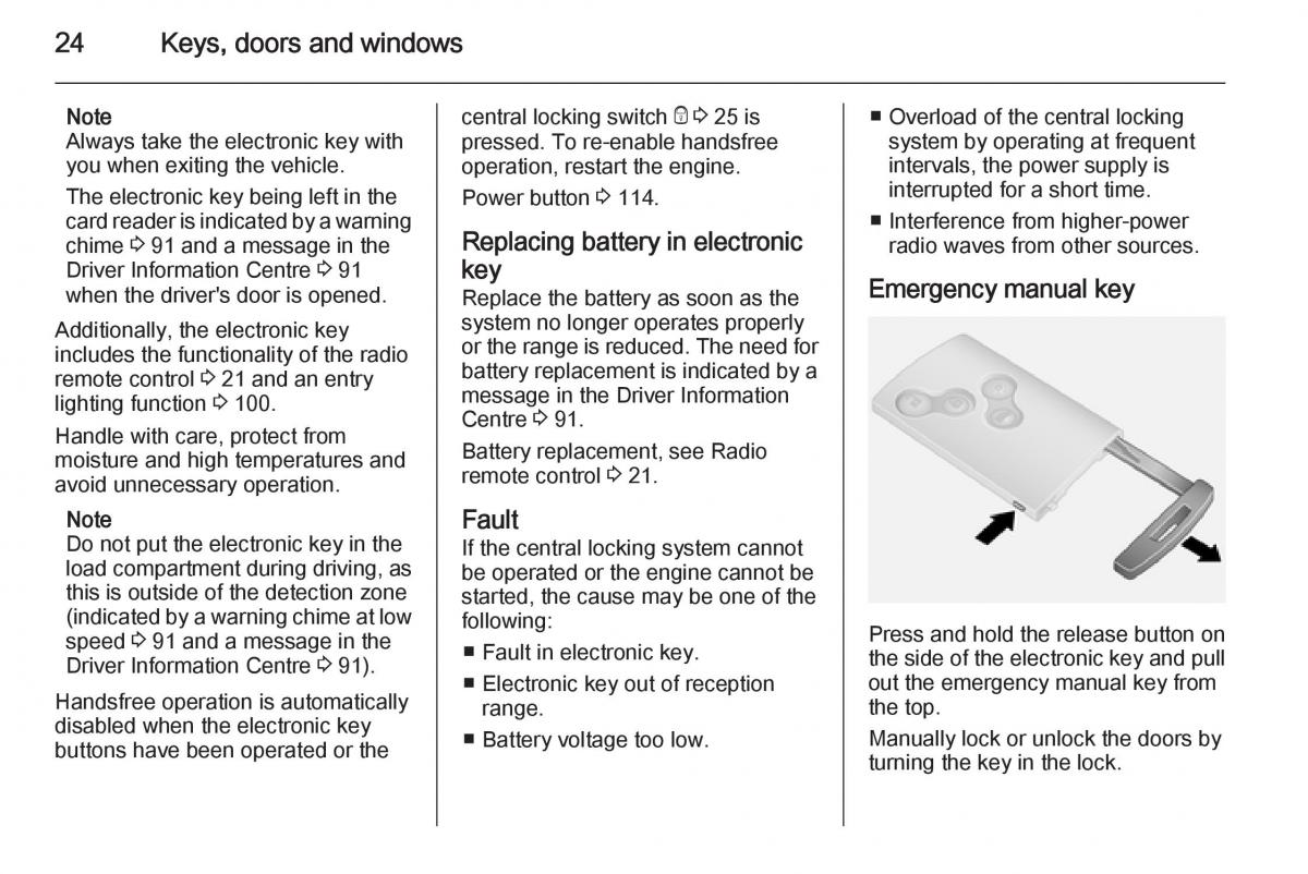 Opel Vivaro II 2 owners manual / page 26