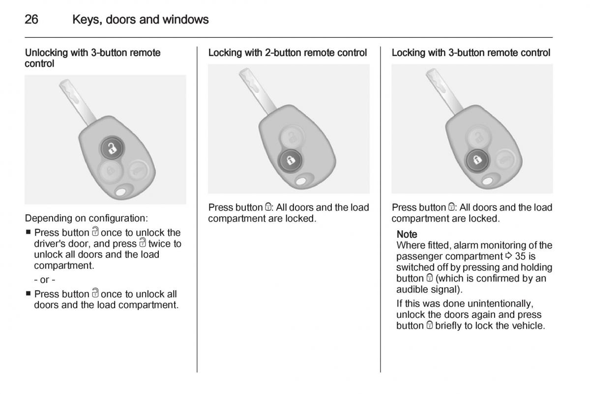 Opel Vivaro II 2 owners manual / page 28