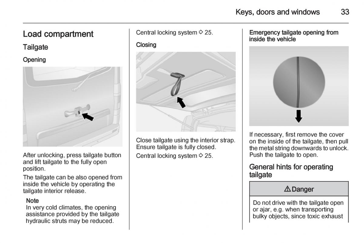 Opel Vivaro II 2 owners manual / page 35