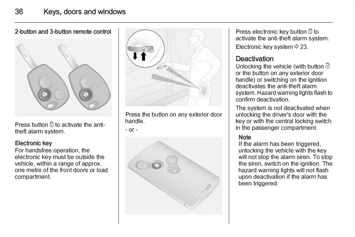 Opel Vivaro II 2 owners manual / page 38