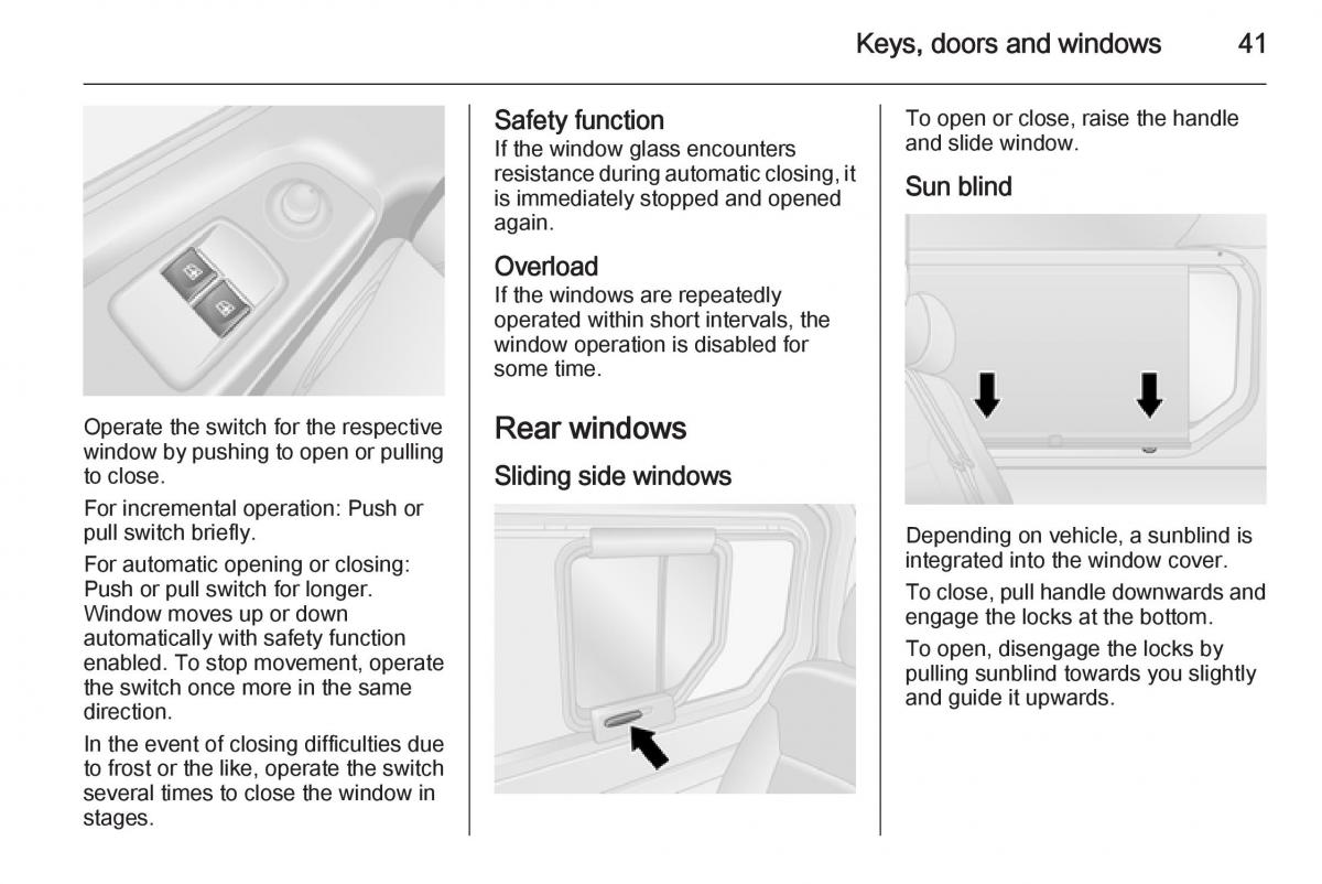 Opel Vivaro II 2 owners manual / page 43