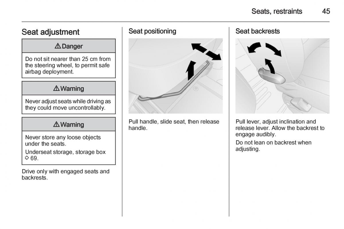 Opel Vivaro II 2 owners manual / page 47