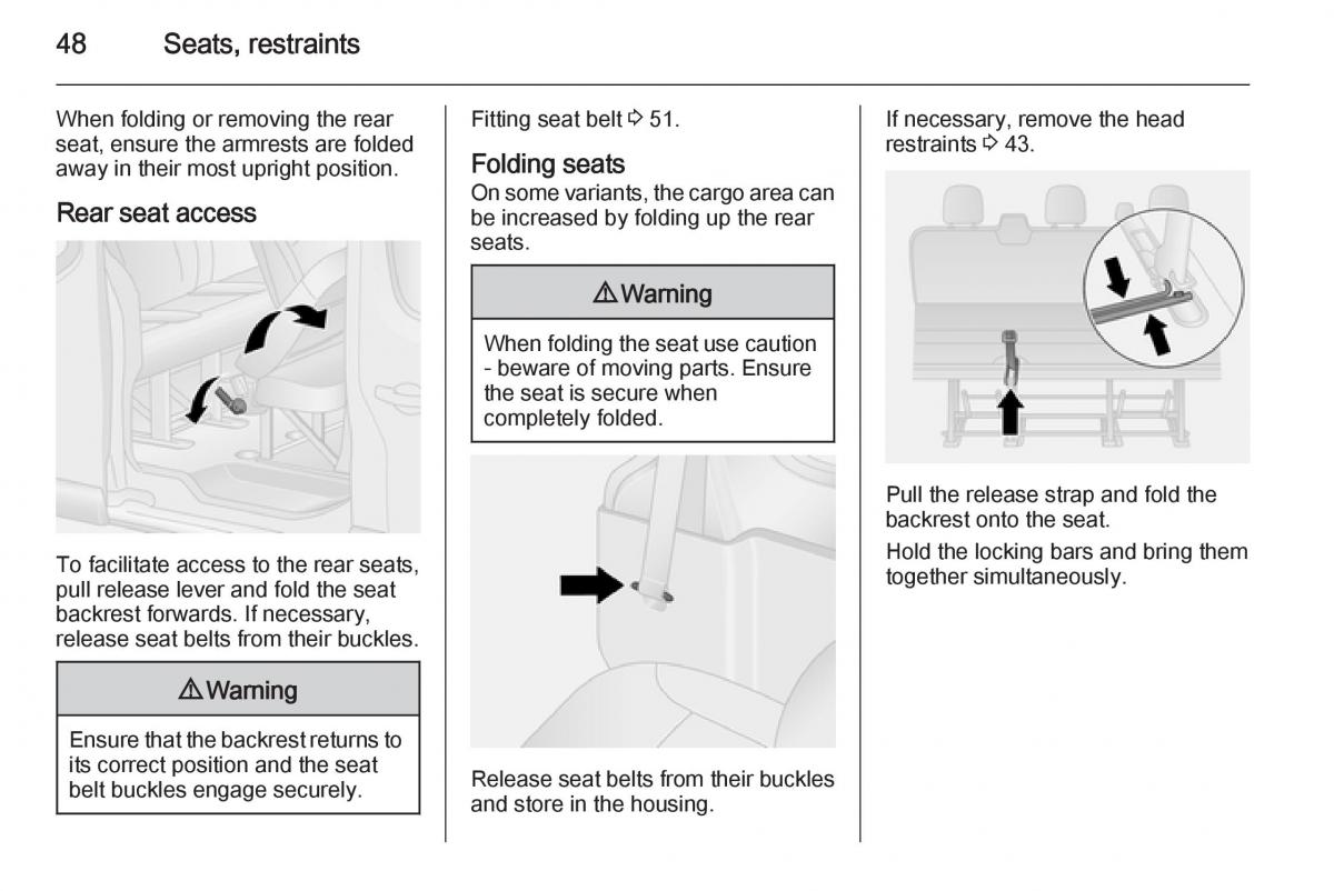 Opel Vivaro II 2 owners manual / page 50