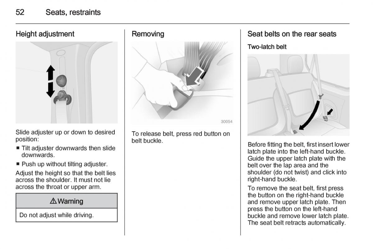 Opel Vivaro II 2 owners manual / page 54