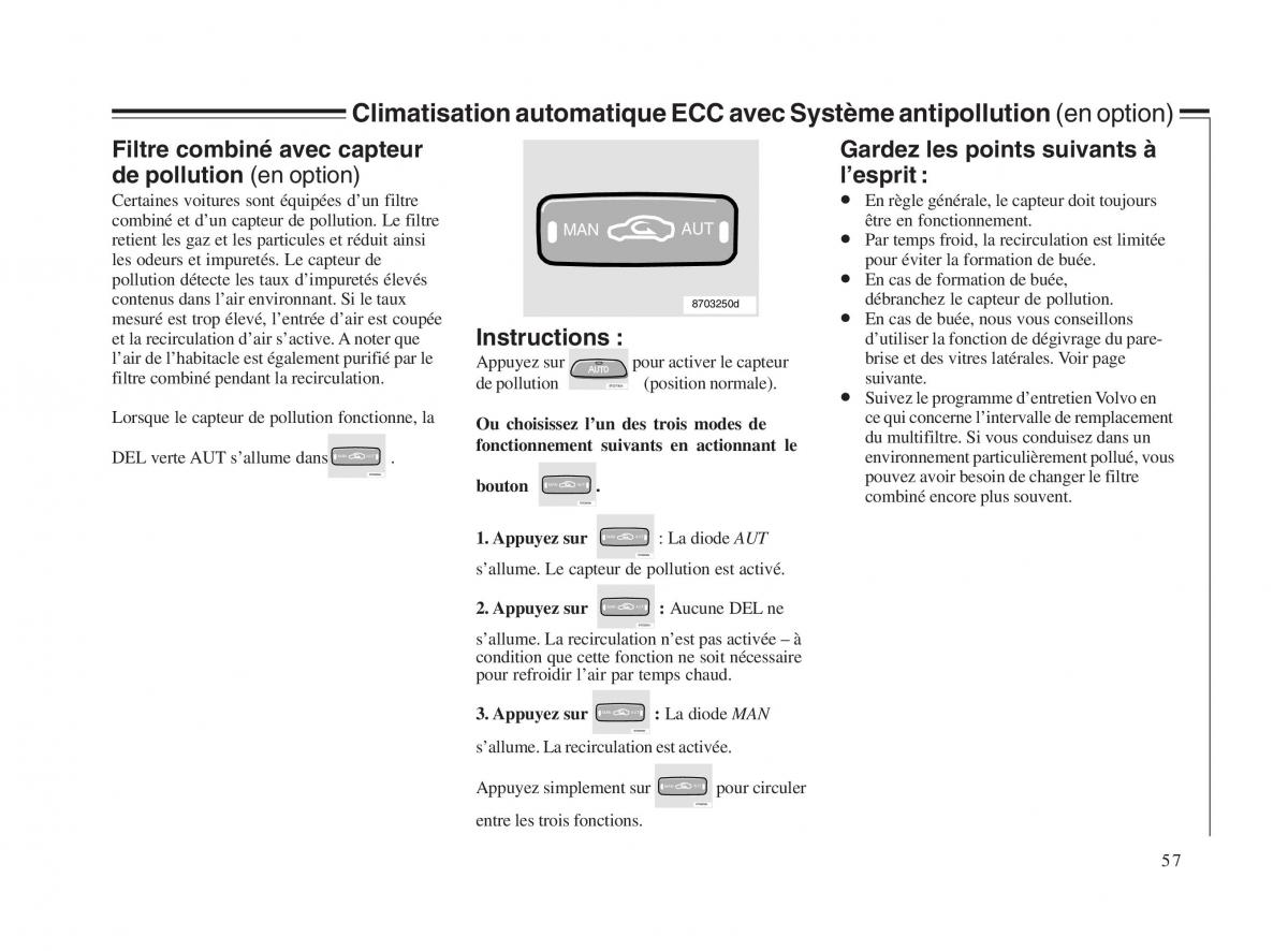 Volvo V70 II 2 manuel du proprietaire / page 58