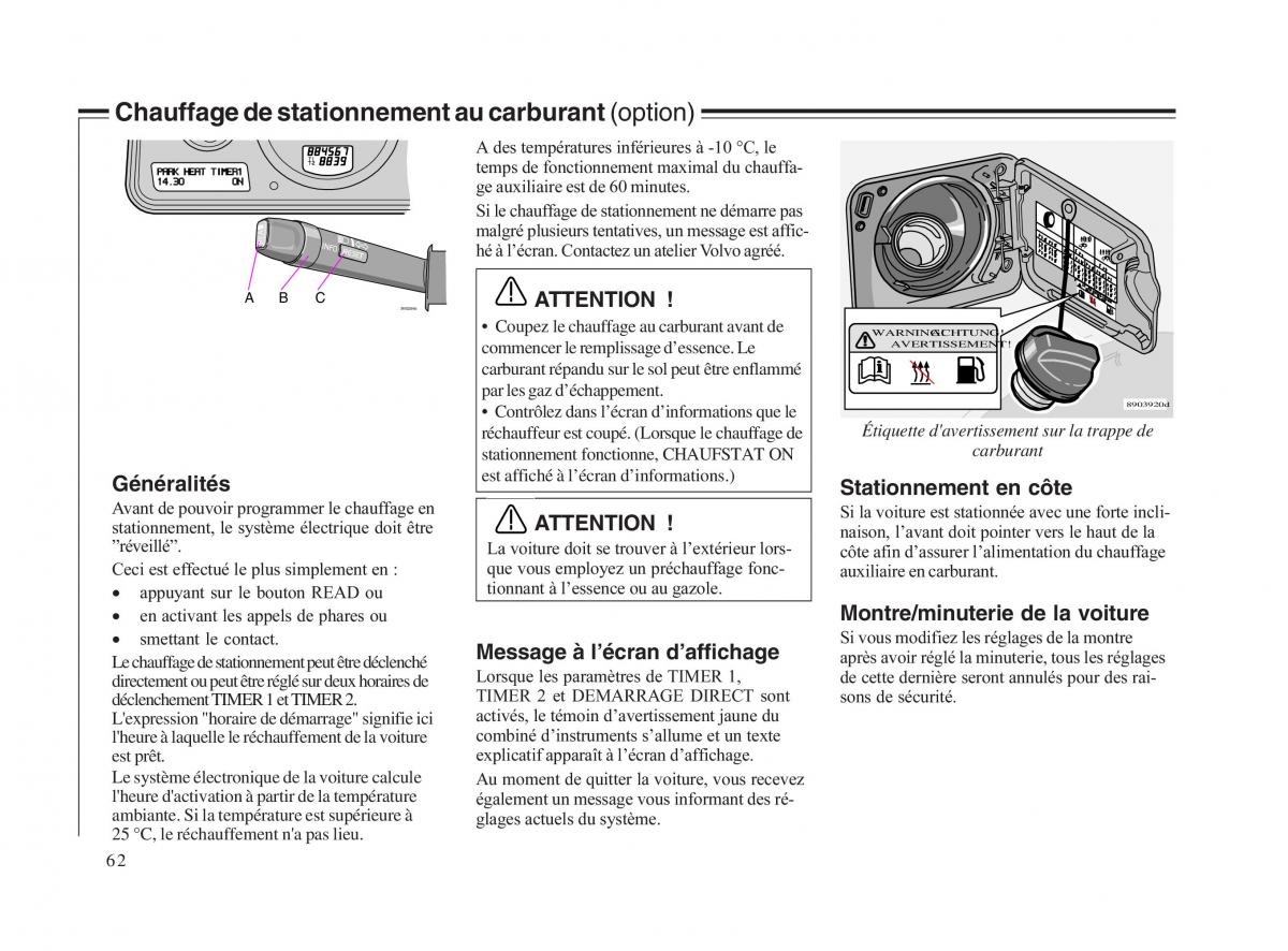 Volvo V70 II 2 manuel du proprietaire / page 63