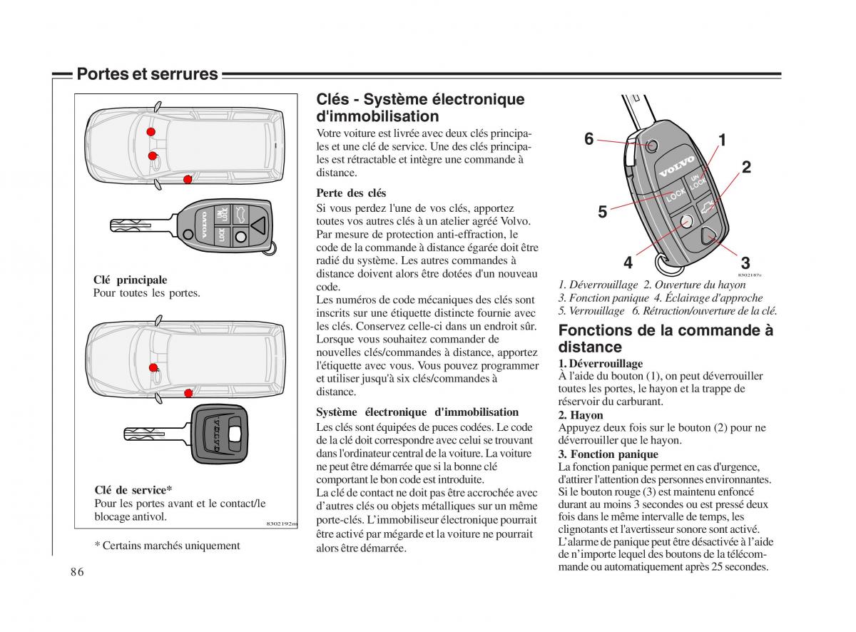 Volvo V70 II 2 manuel du proprietaire / page 87