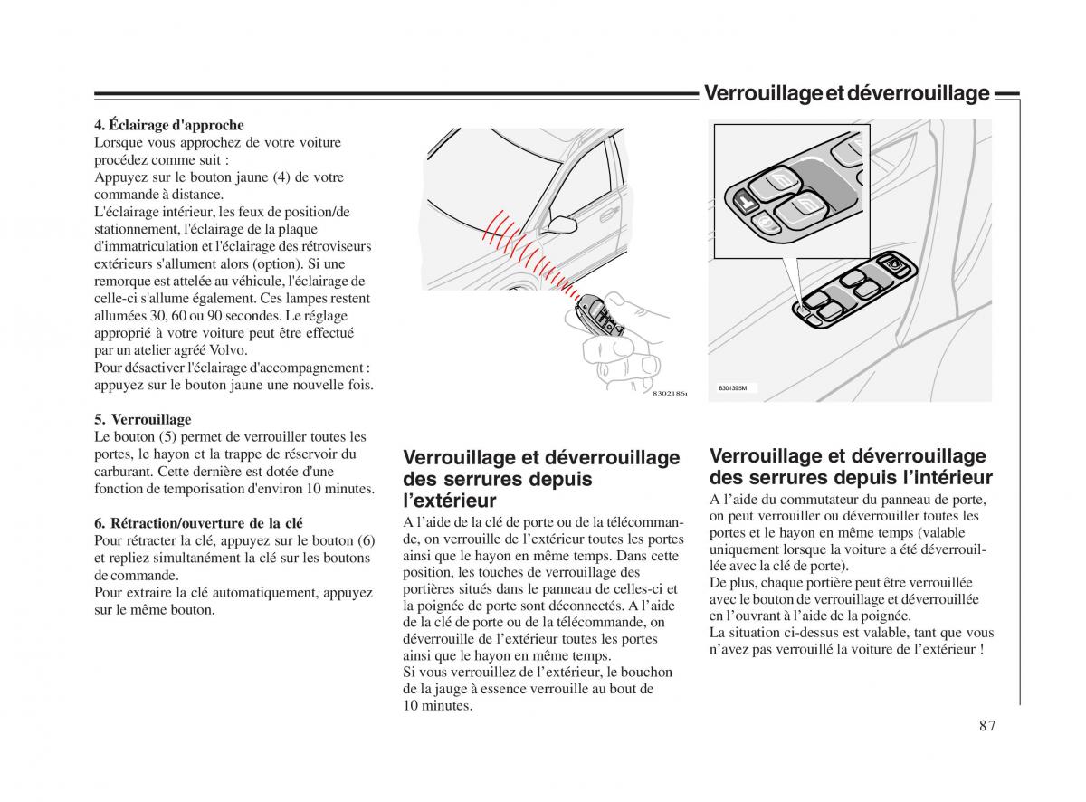 Volvo V70 II 2 manuel du proprietaire / page 88