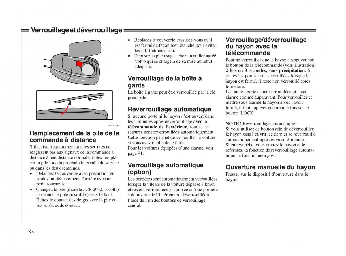 Volvo V70 II 2 manuel du proprietaire / page 89