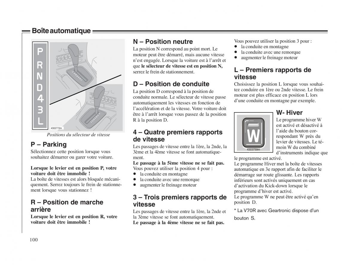 Volvo V70 II 2 manuel du proprietaire / page 101