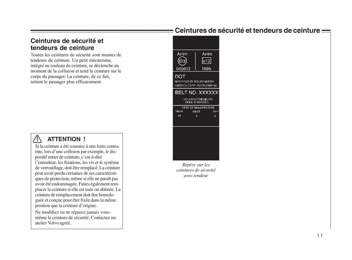 Volvo V70 II 2 manuel du proprietaire / page 12