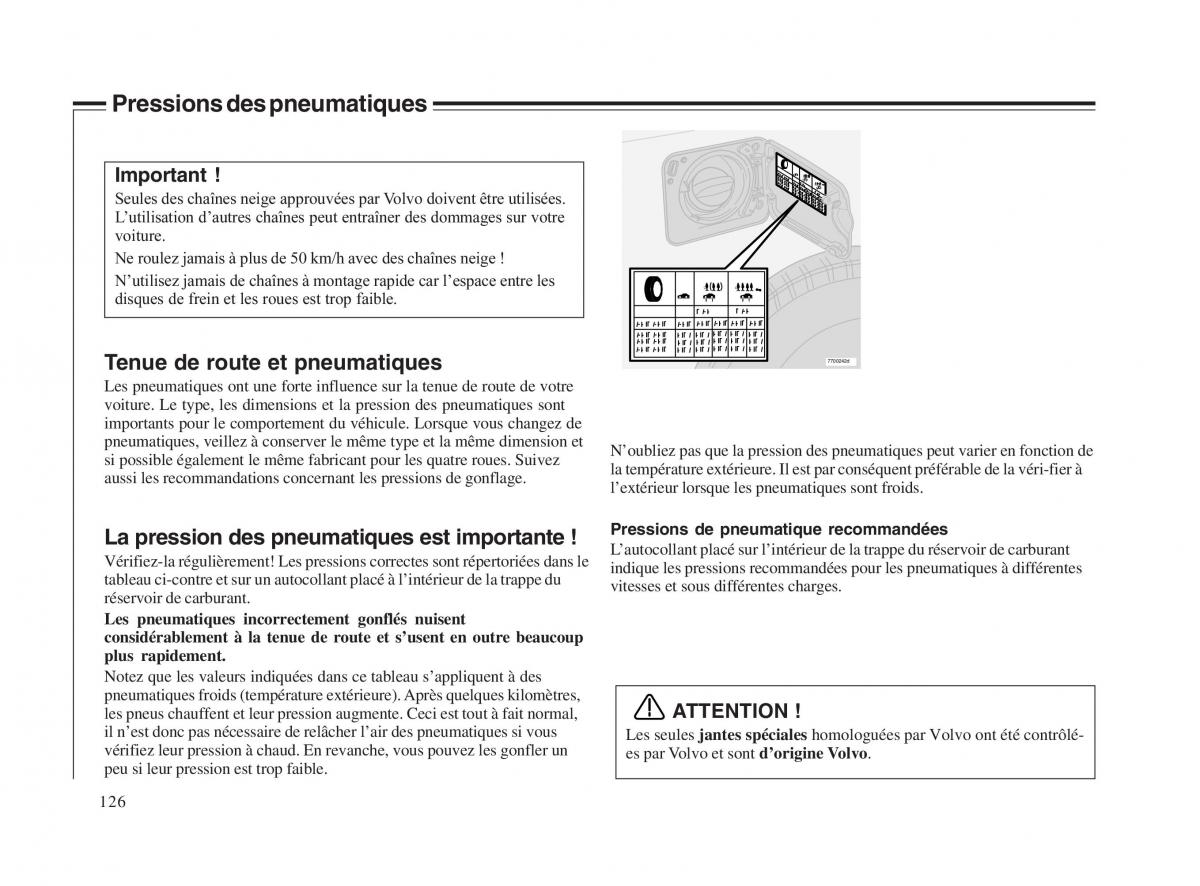 Volvo V70 II 2 manuel du proprietaire / page 127