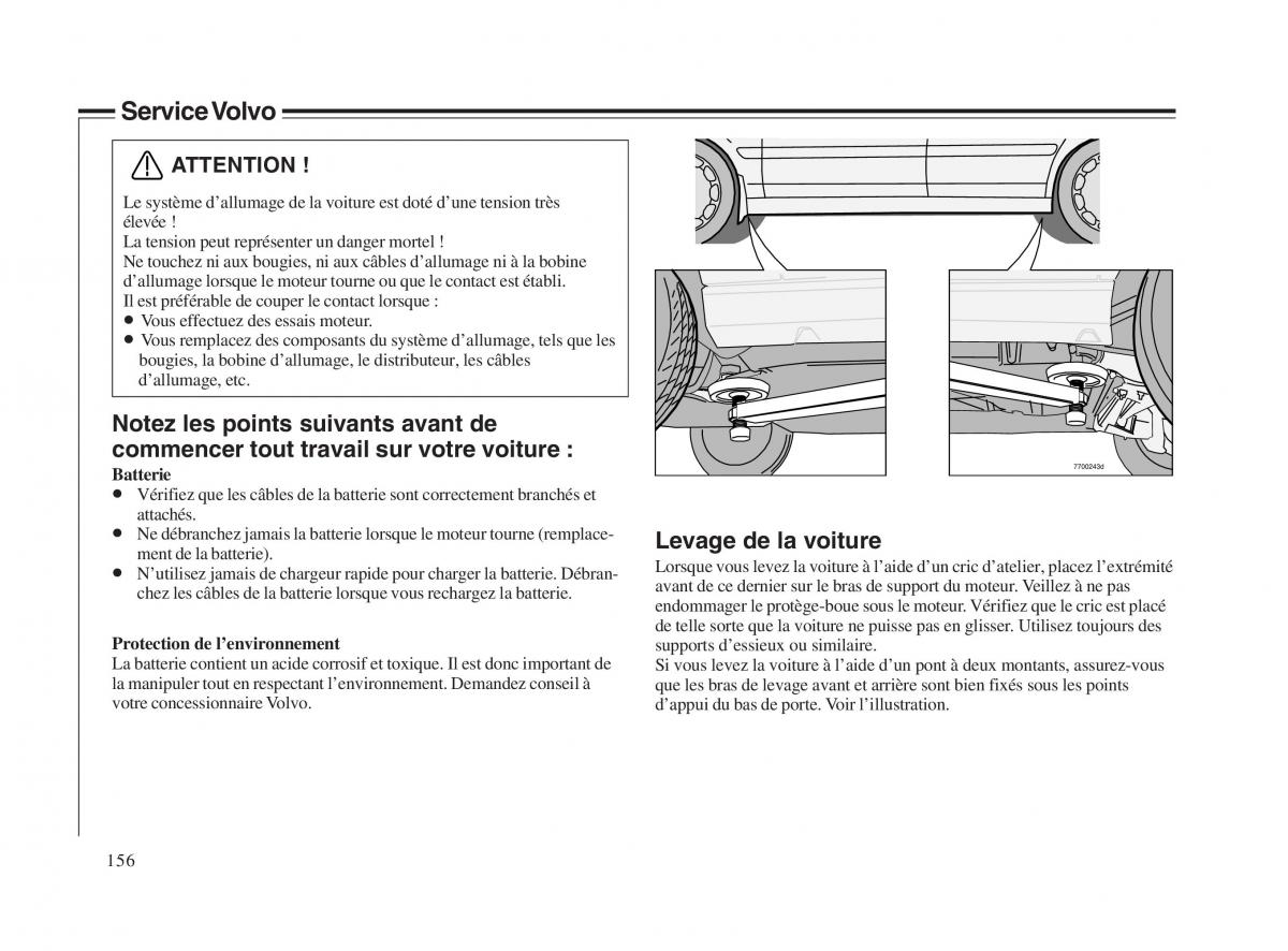 Volvo V70 II 2 manuel du proprietaire / page 157