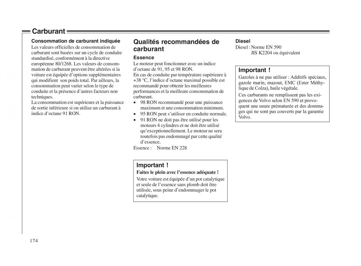 Volvo V70 II 2 manuel du proprietaire / page 175