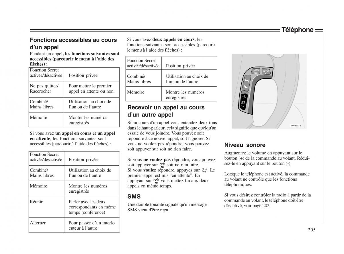 Volvo V70 II 2 manuel du proprietaire / page 206