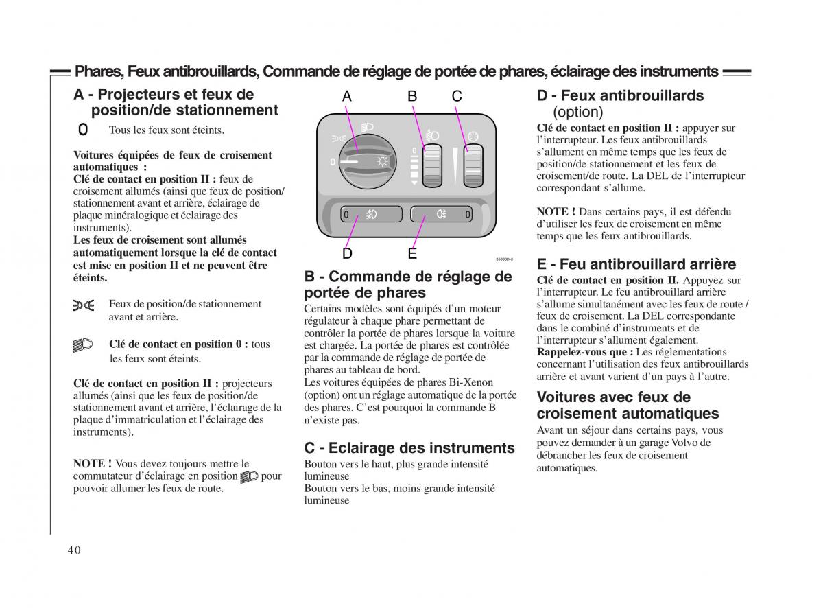 Volvo V70 II 2 manuel du proprietaire / page 41