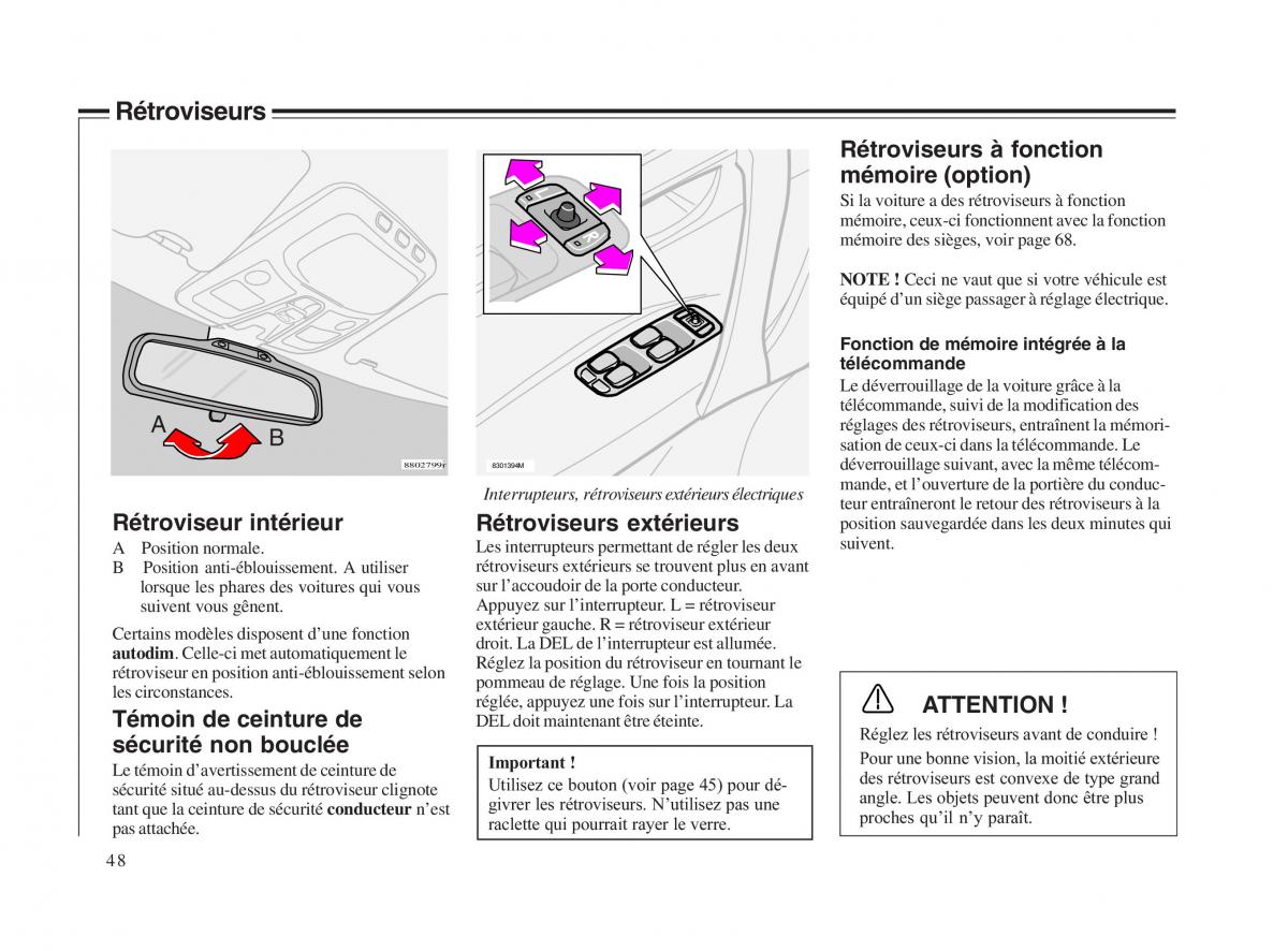 Volvo V70 II 2 manuel du proprietaire / page 49