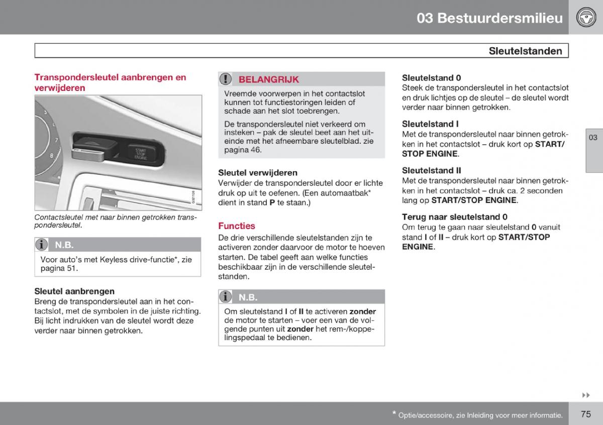 Volvo V70 III 3 handleiding / page 76