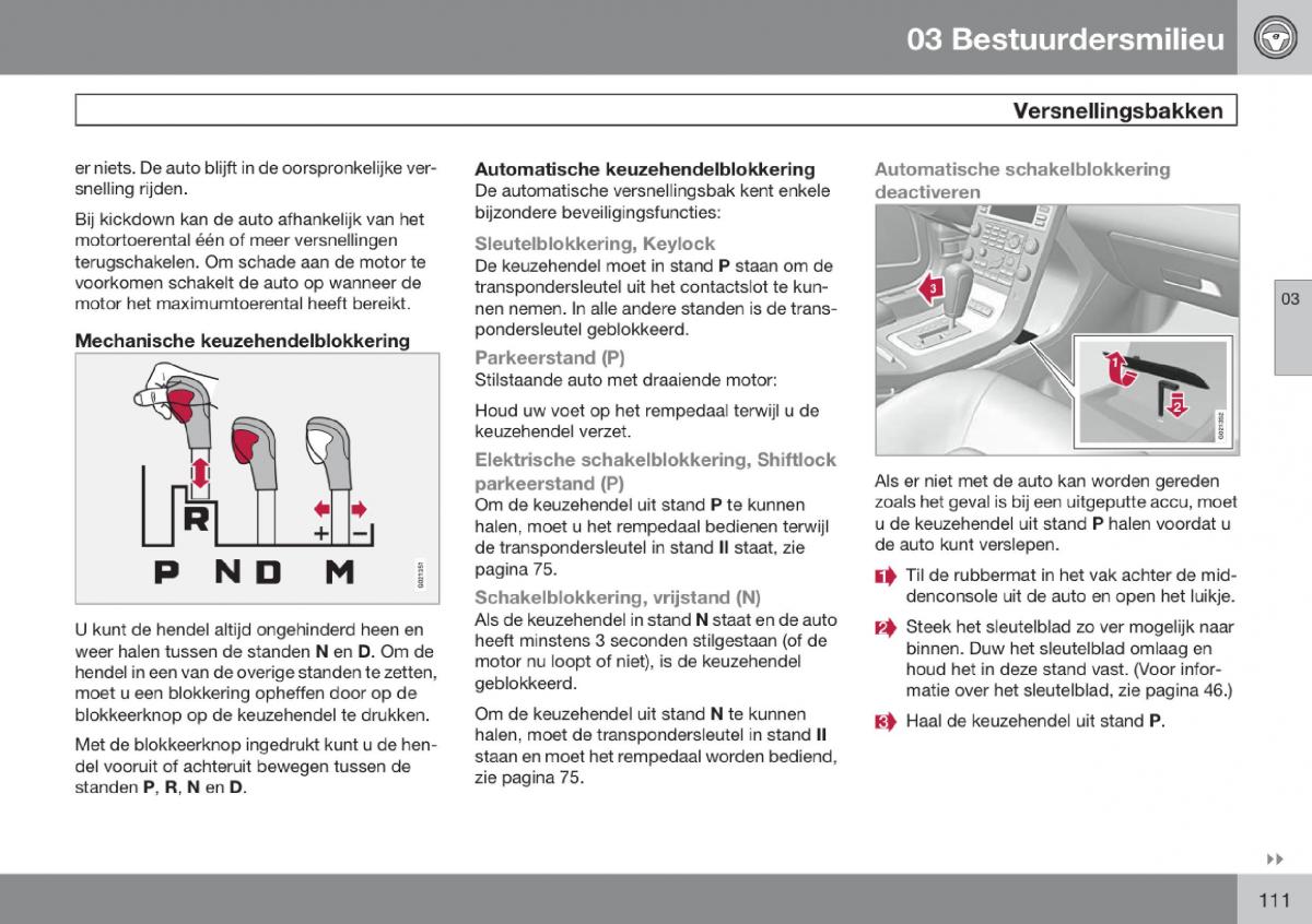 Volvo V70 III 3 handleiding / page 112