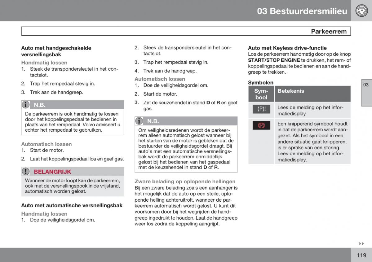 Volvo V70 III 3 handleiding / page 120