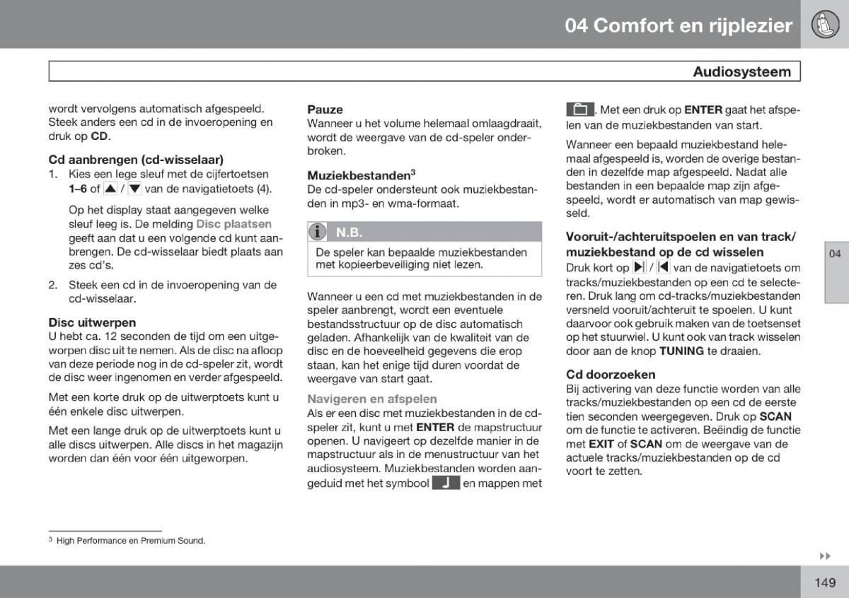 Volvo V70 III 3 handleiding / page 150