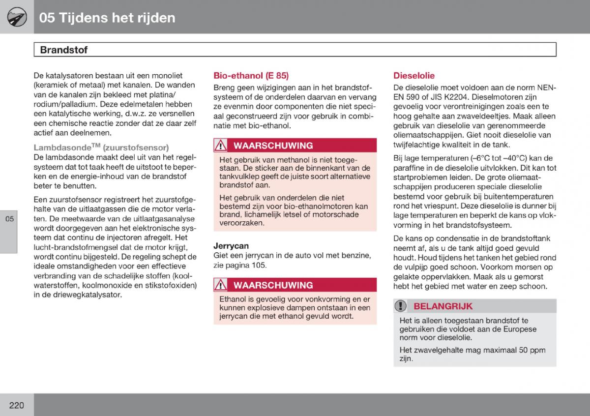 Volvo V70 III 3 handleiding / page 221