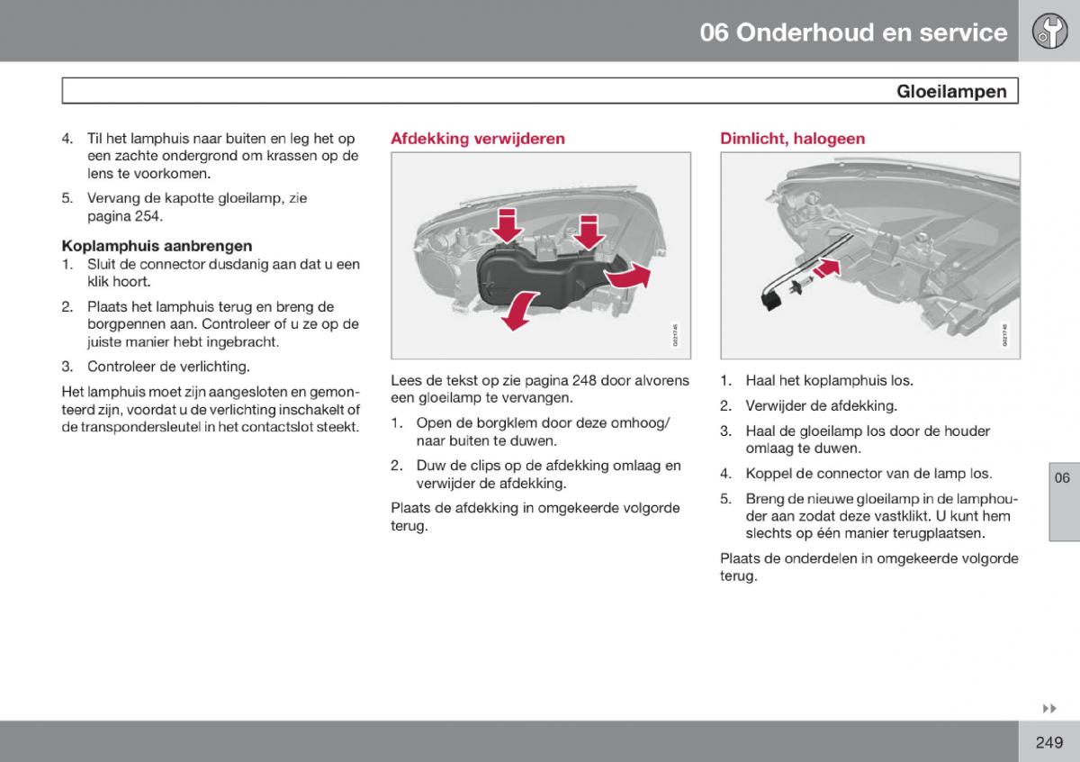 Volvo V70 III 3 handleiding / page 250