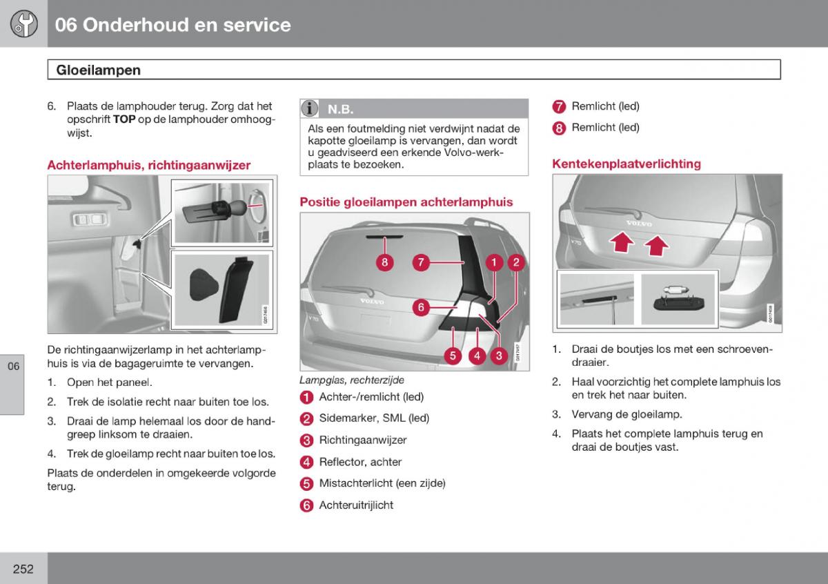 Volvo V70 III 3 handleiding / page 253