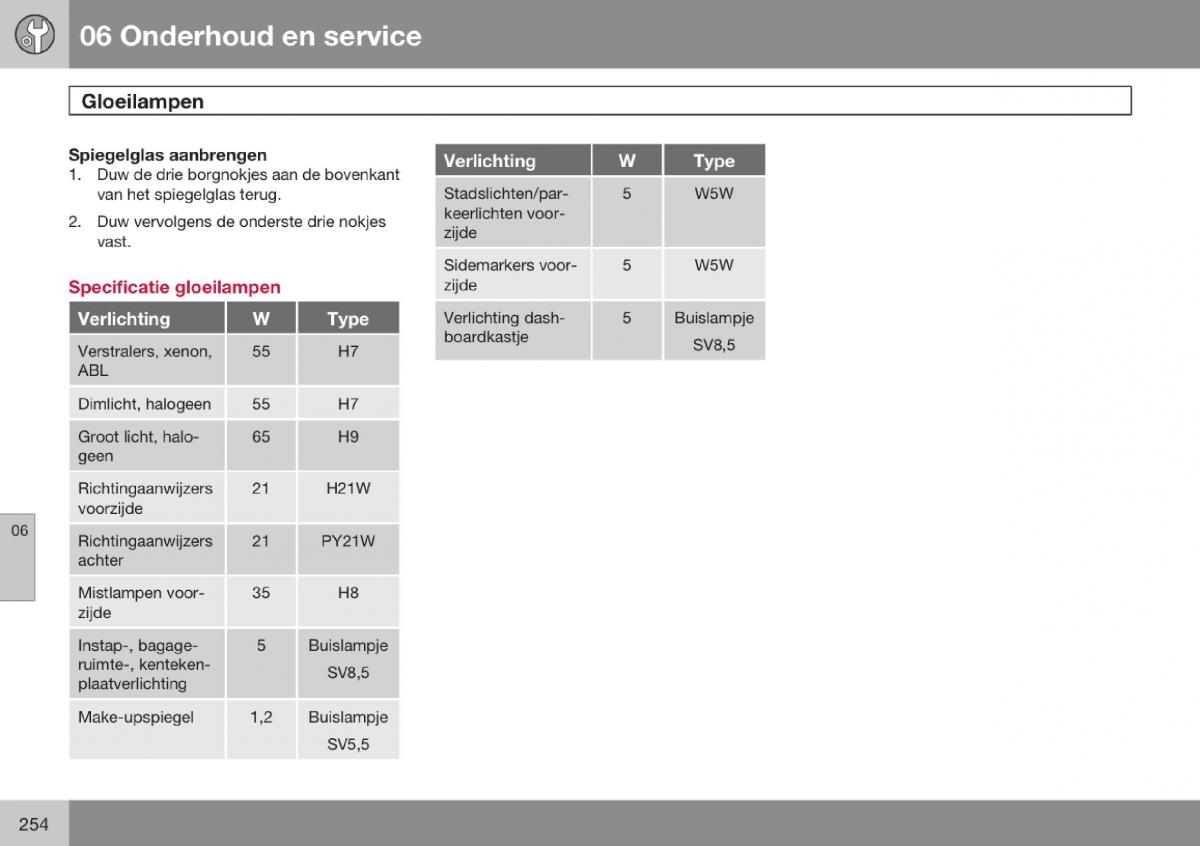 Volvo V70 III 3 handleiding / page 255