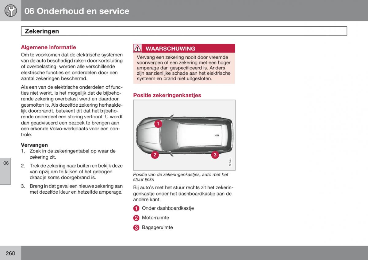 Volvo V70 III 3 handleiding / page 261