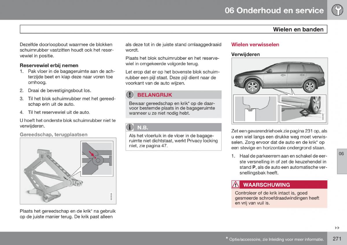 Volvo V70 III 3 handleiding / page 272