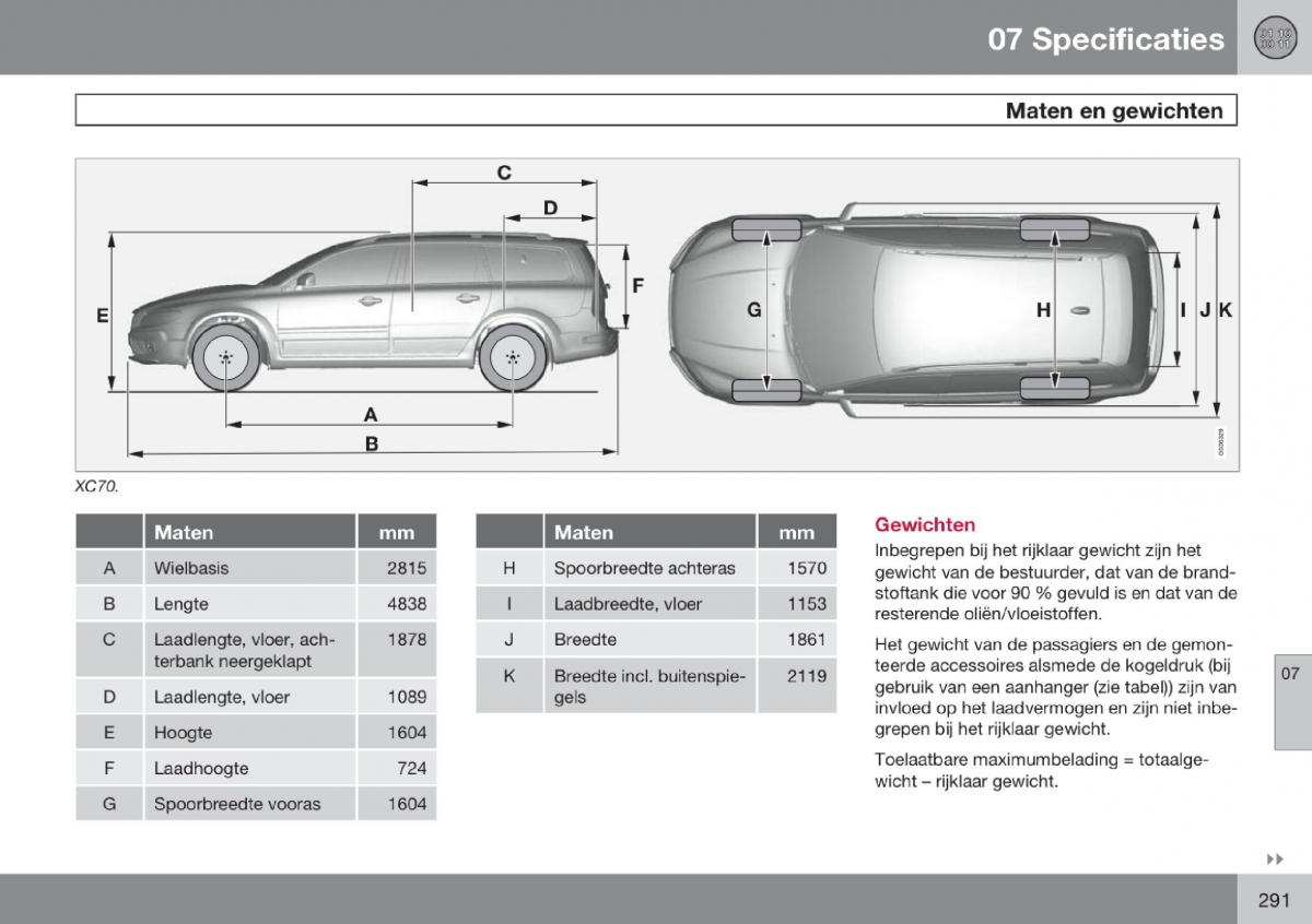 Volvo V70 III 3 handleiding / page 292