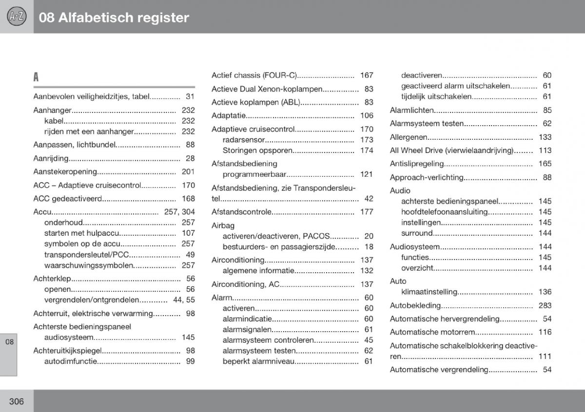 Volvo V70 III 3 handleiding / page 307