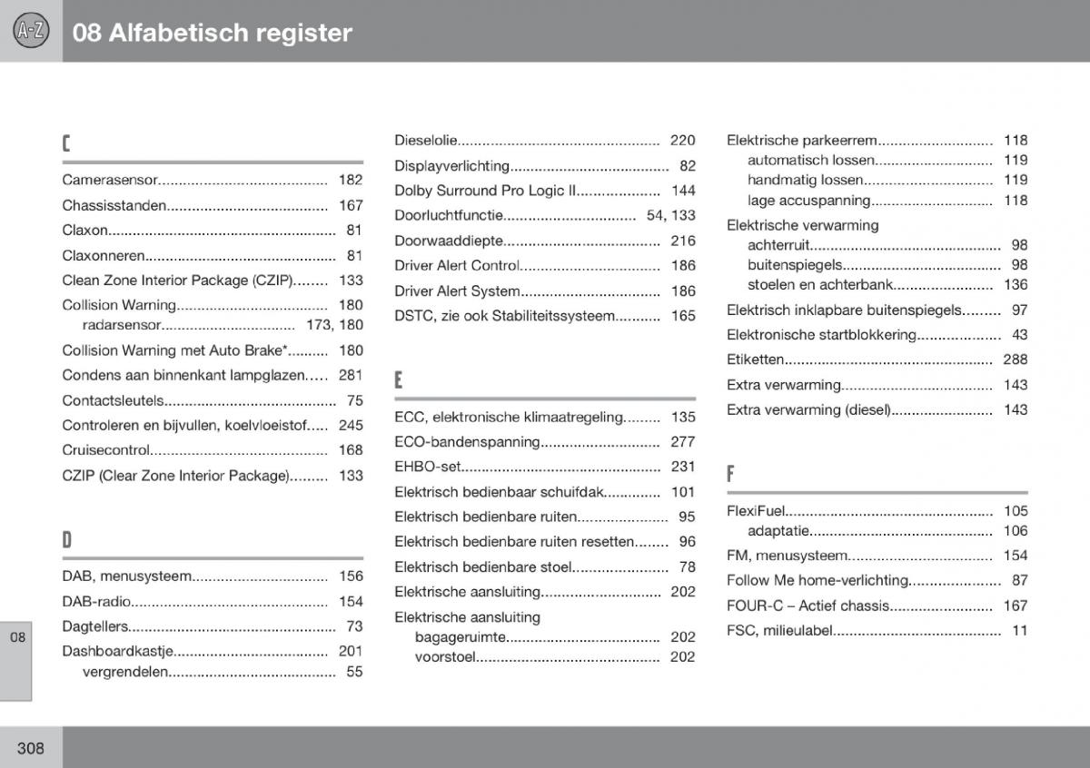 Volvo V70 III 3 handleiding / page 309