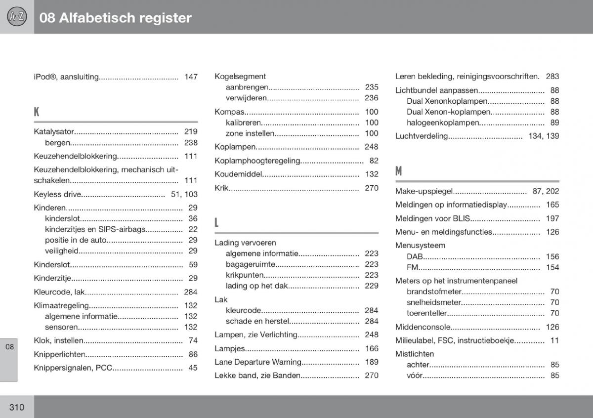 Volvo V70 III 3 handleiding / page 311