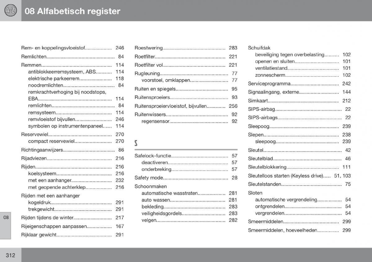 Volvo V70 III 3 handleiding / page 313