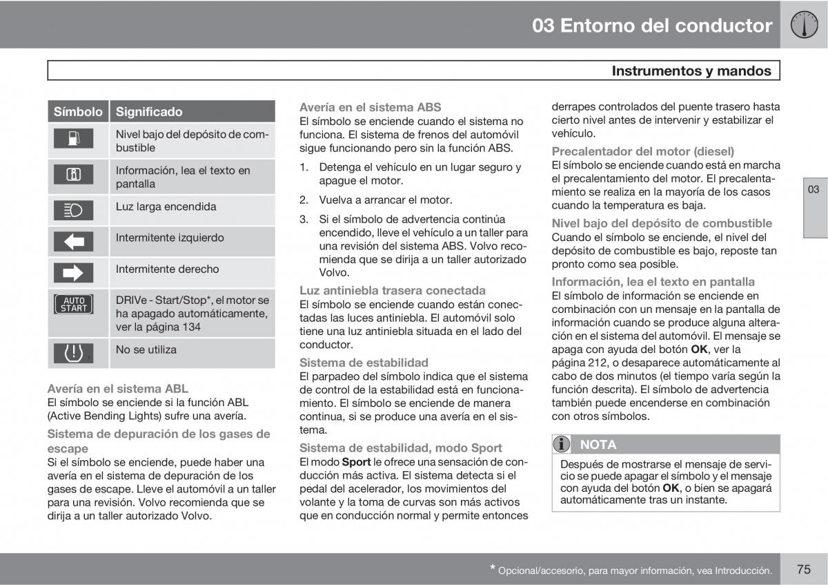 Volvo V70 III 3 manual del propietario / page 77